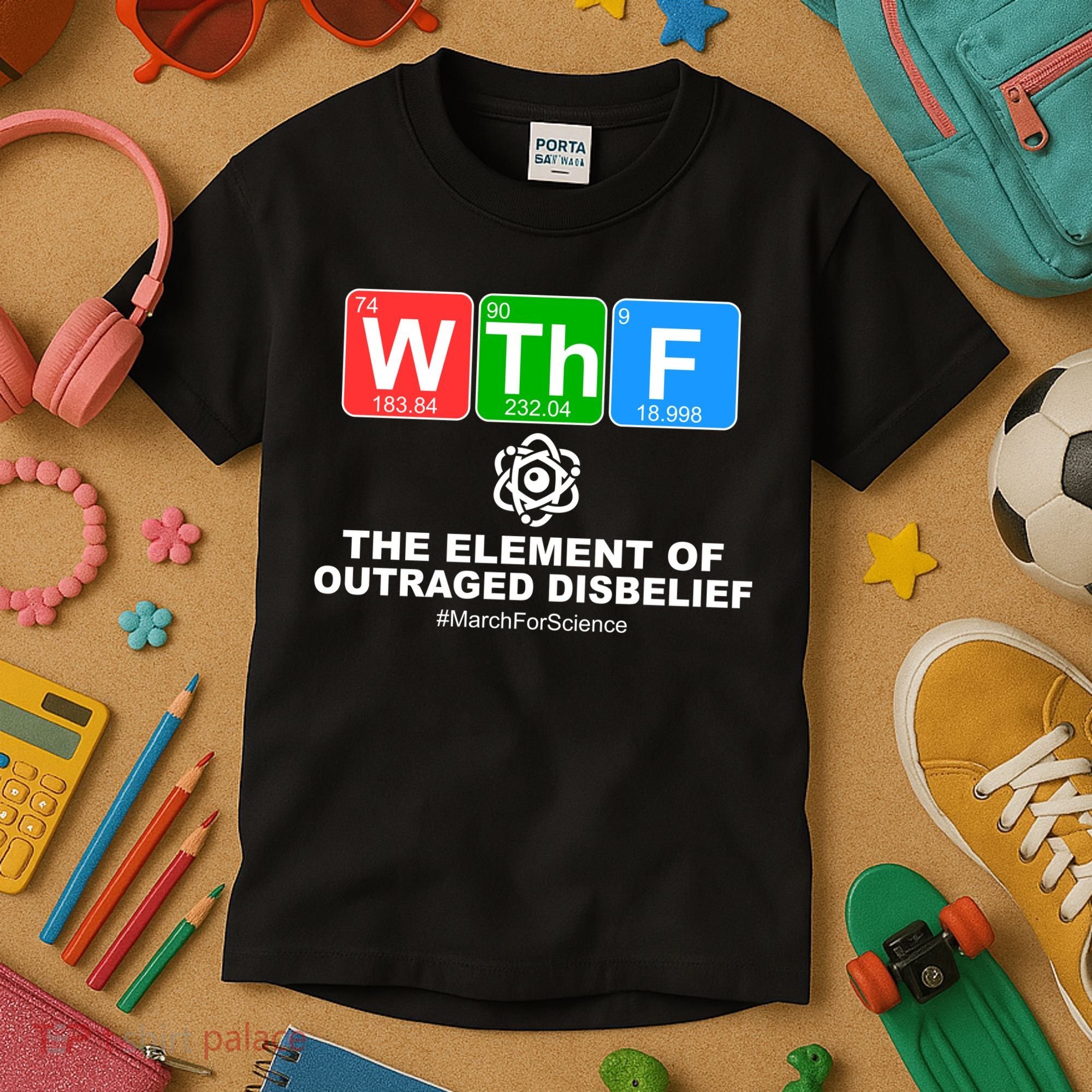 WTHF WTF The Element of Outraged Disbelief March For Science Kids T-Shirt