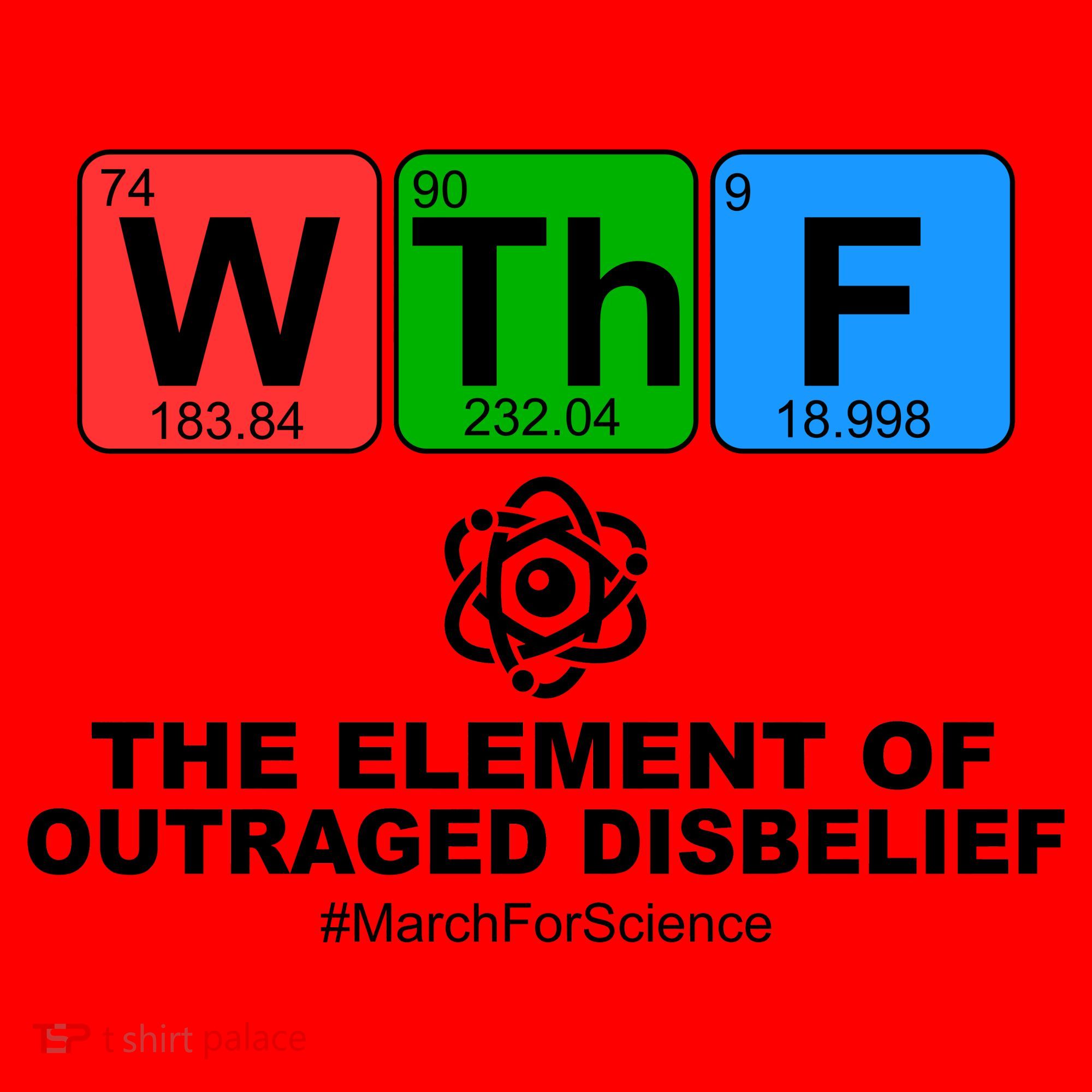 WTHF WTF The Element of Outraged Disbelief March For Science Santa Hat