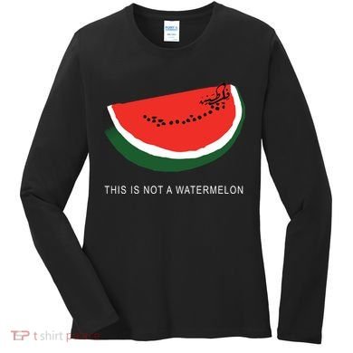Watermelon This Is Not A Watermelon Palestine Collection Women's Long Sleeve Shirt