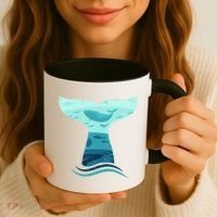 Whale Tail In Waves Orca Ocean Cute Gift Coffee Mug thumb 3