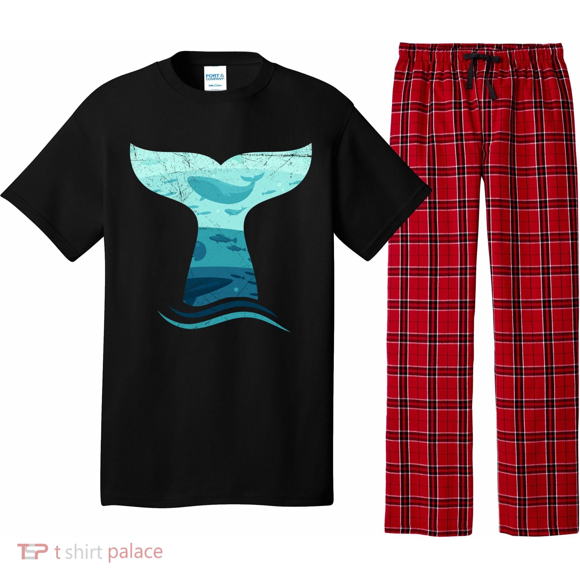 Whale Tail In Waves Orca Ocean Cute Gift Pajama Set