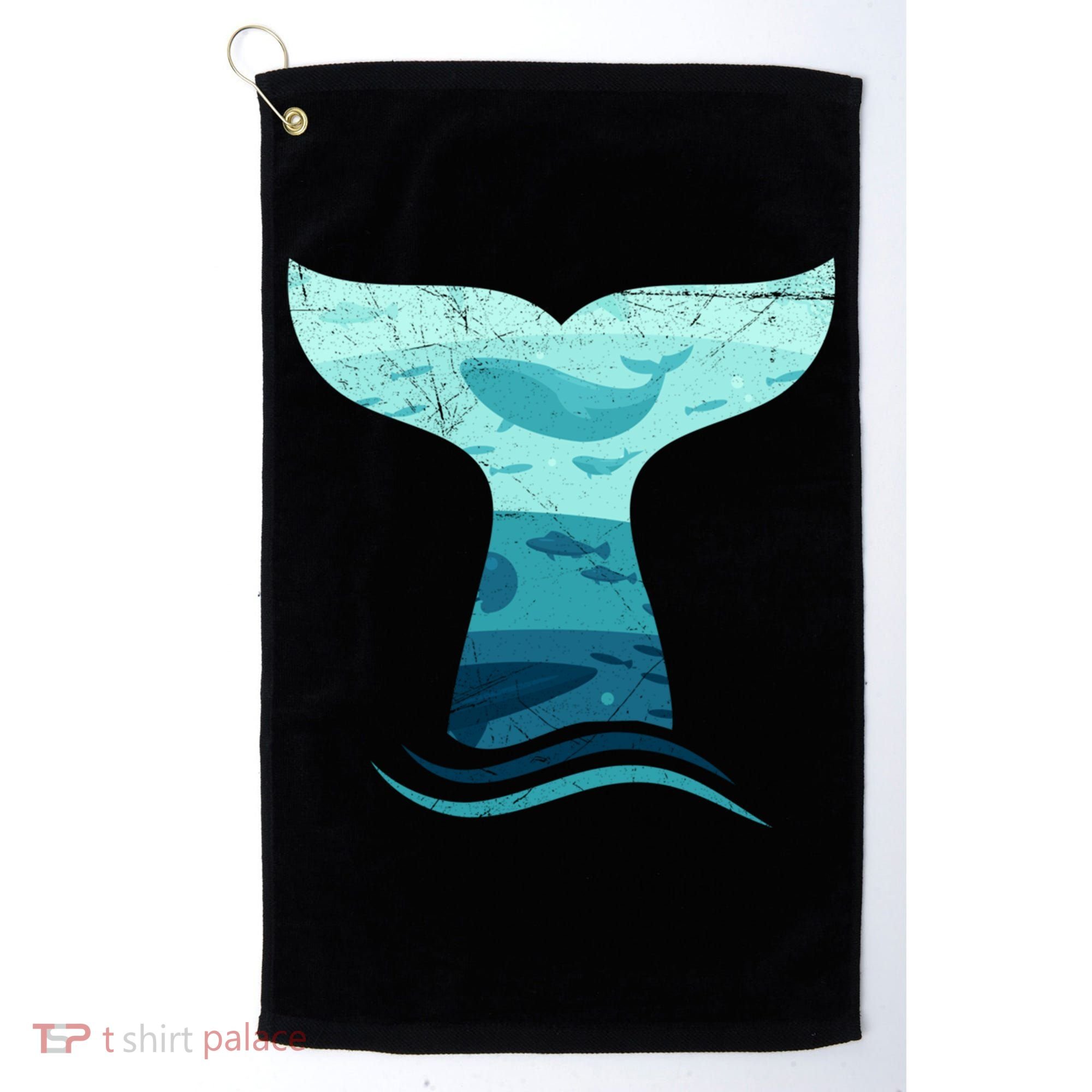 Whale Tail In Waves Orca Ocean Cute Gift Golf Towel