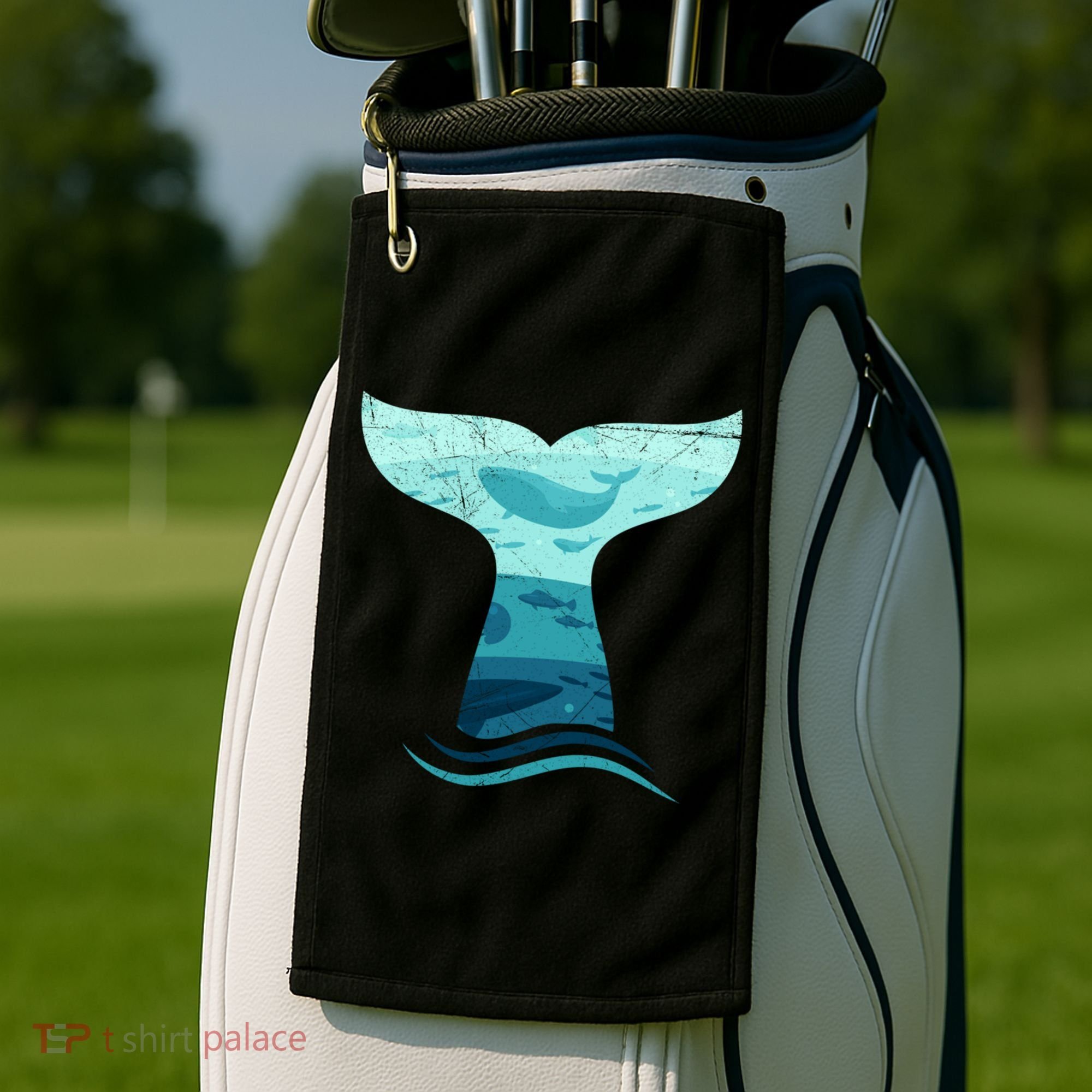 Whale Tail In Waves Orca Ocean Cute Gift Golf Towel