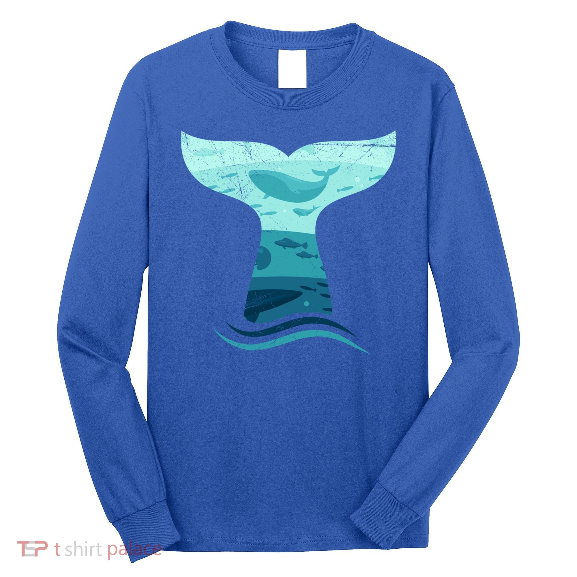 Whale Tail In Waves Orca Ocean Cute Gift Long Sleeve Shirt