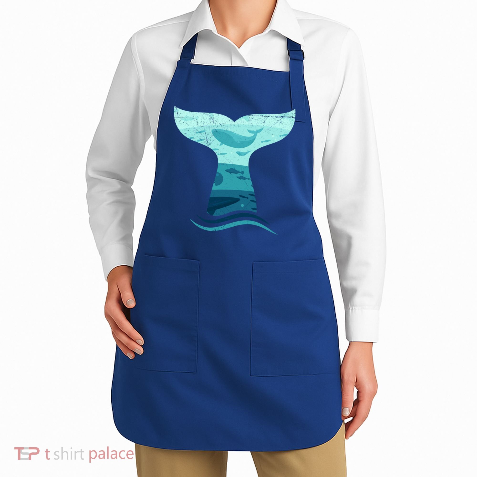 Whale Tail In Waves Orca Ocean Cute Gift Apron