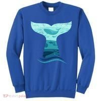 Whale Tail In Waves Orca Ocean Cute Gift Sweatshirt thumb 0