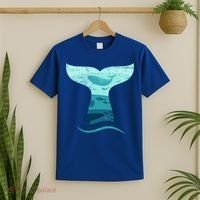 Whale Tail In Waves Orca Ocean Cute Gift T-Shirt thumb 2