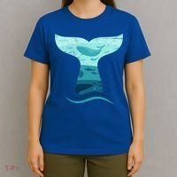 Whale Tail In Waves Orca Ocean Cute Gift T-Shirt thumb 4