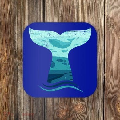 Whale Tail In Waves Orca Ocean Cute Gift Coaster