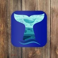 Whale Tail In Waves Orca Ocean Cute Gift Coaster thumb 0