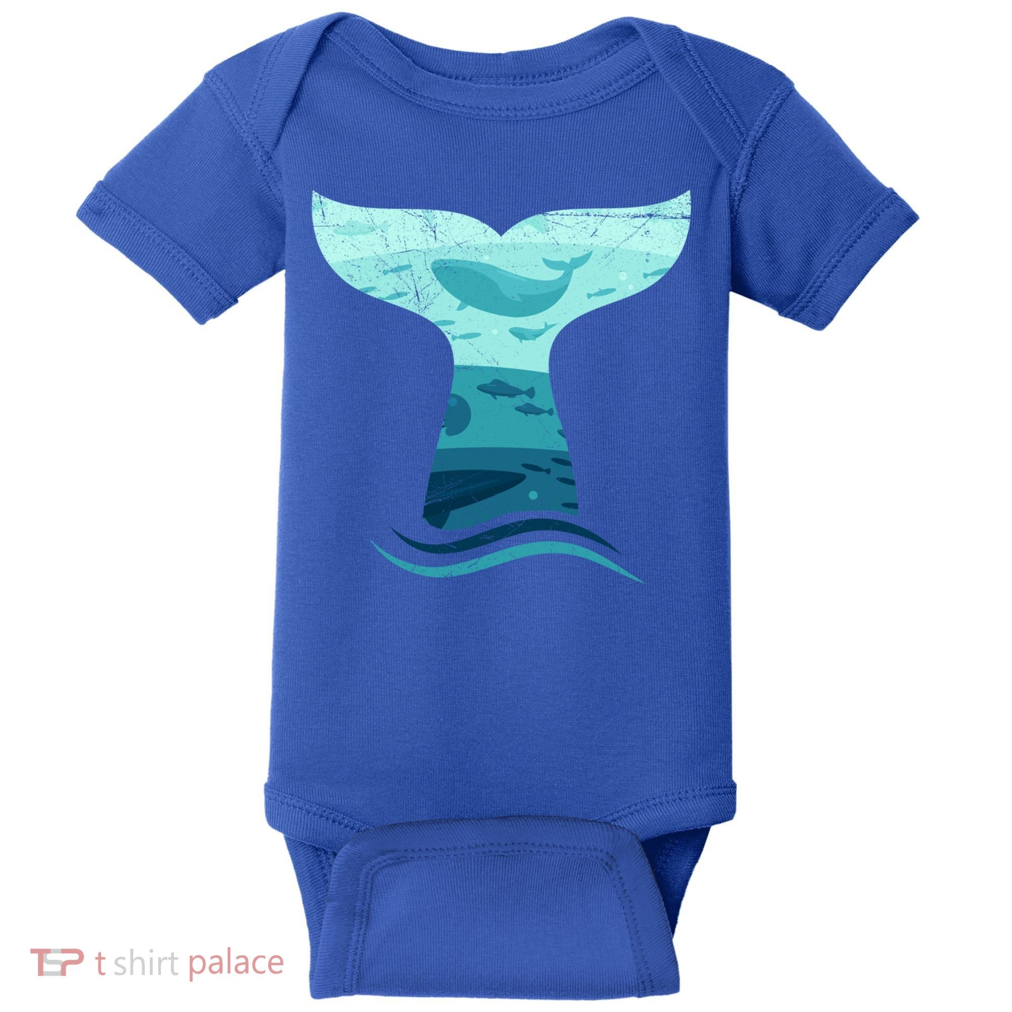 Whale Tail In Waves Orca Ocean Cute Gift Baby Bodysuit