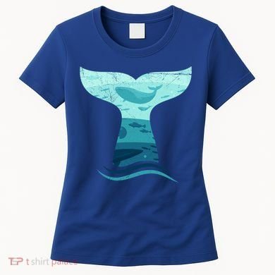 Whale Tail In Waves Orca Ocean Cute Gift Women's T-Shirt