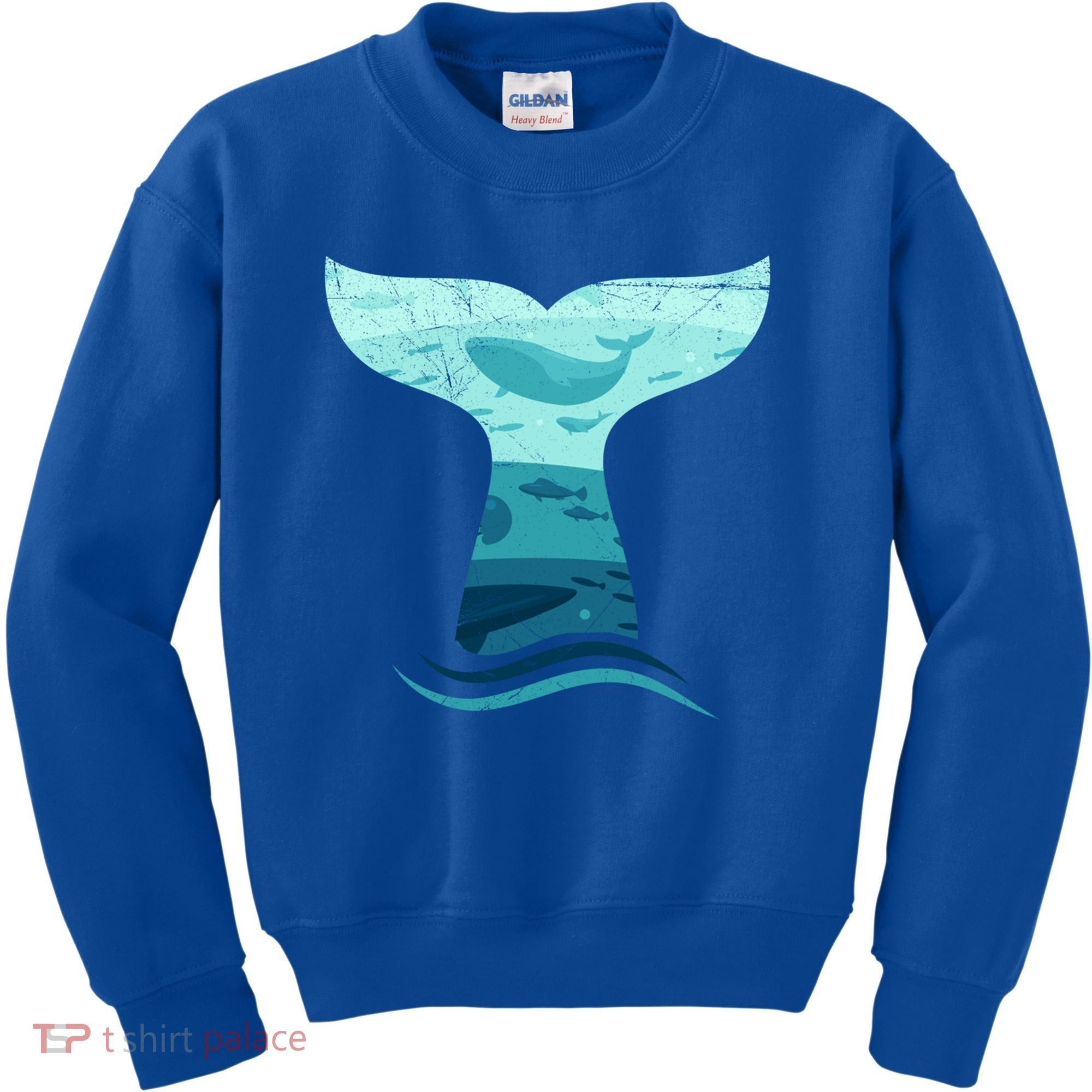 Whale Tail In Waves Orca Ocean Cute Gift Kids Sweatshirt