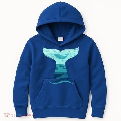 Whale Tail In Waves Orca Ocean Cute Gift Kids Hoodie