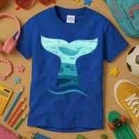 Whale Tail In Waves Orca Ocean Cute Gift Kids T-Shirt thumb 3
