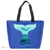 Whale Tail In Waves Orca Ocean Cute Gift Tote Bag thumb 0