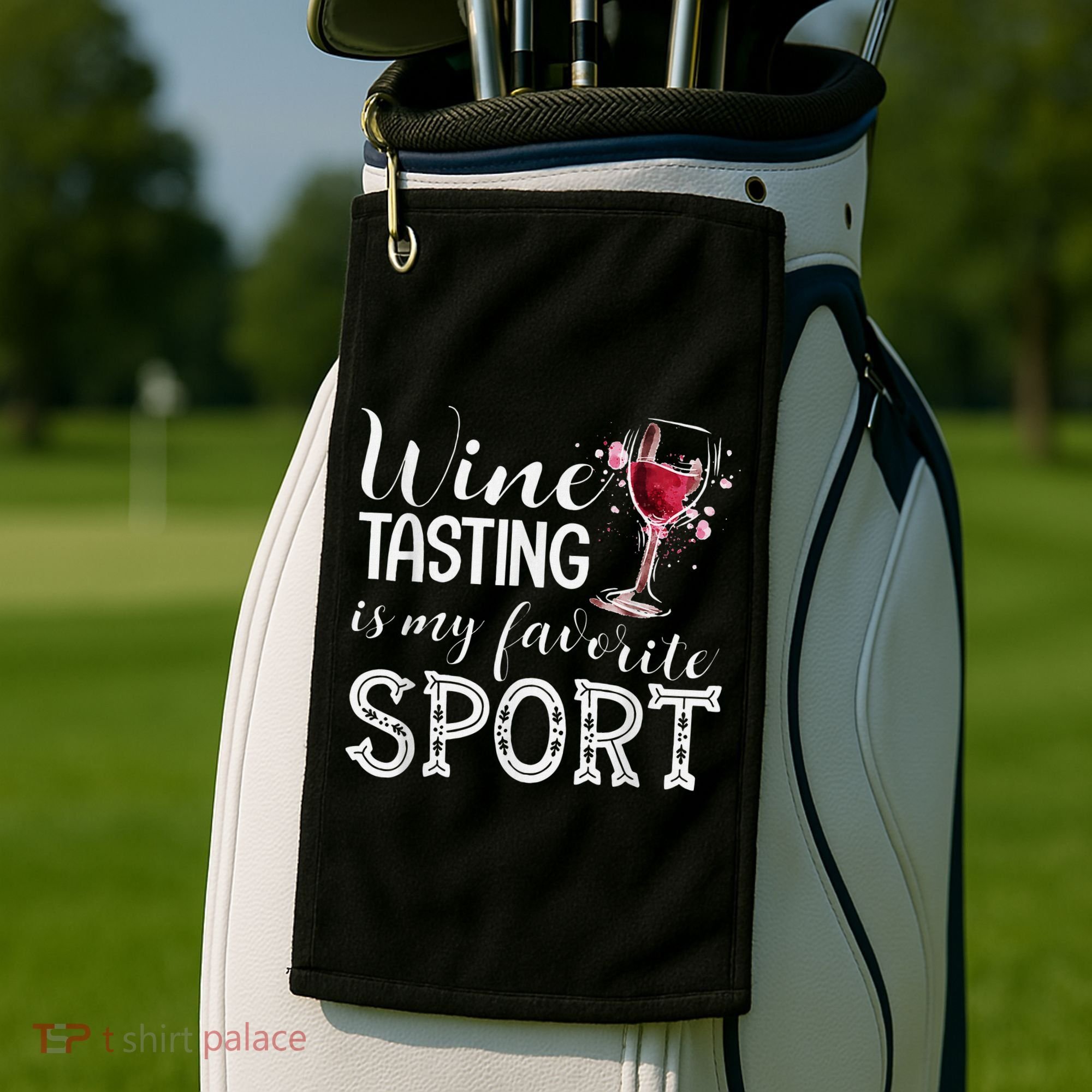 Wine Tasting Is My Favorite Sport Golf Towel