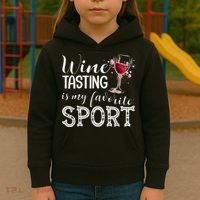 Wine Tasting Is My Favorite Sport Kids Hoodie thumb 3