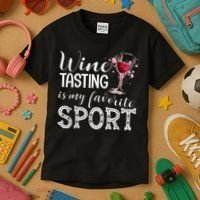 Wine Tasting Is My Favorite Sport Kids T-Shirt thumb 3