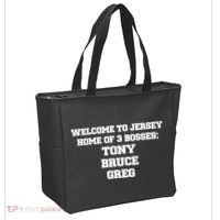 Welcome To Jersey Home Of 3 Bosses Tony Bruce Greg Tote Bag thumb 2