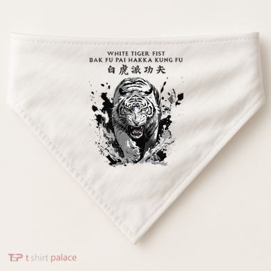 White Tiger Kung Fu Bak Fu Pai USA-Made Doggie Bandana