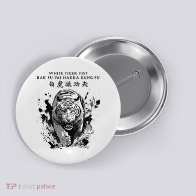 White Tiger Kung Fu Bak Fu Pai Button