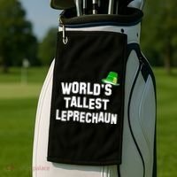 World's Tallest Leprechaun Funny Golf Towel thumb 2