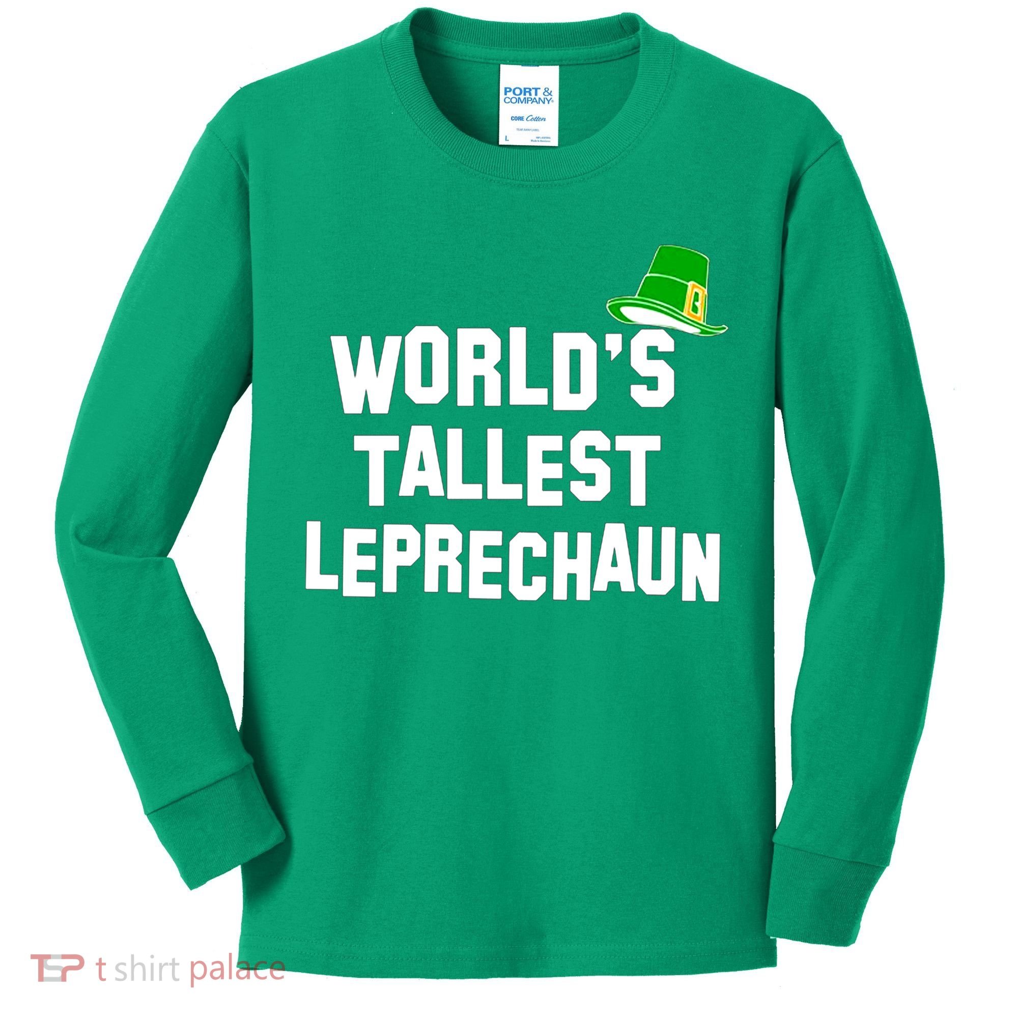 World's Tallest Leprechaun Funny Kids Long Sleeve Shirt