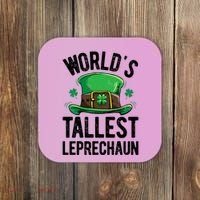 World's Tallest Leprechaun St Patricks Day Funny Gift Meaningful Gift Coaster thumb 0