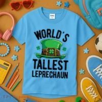 World's Tallest Leprechaun St Patricks Day Funny Gift Meaningful Gift Kids T-Shirt thumb 3