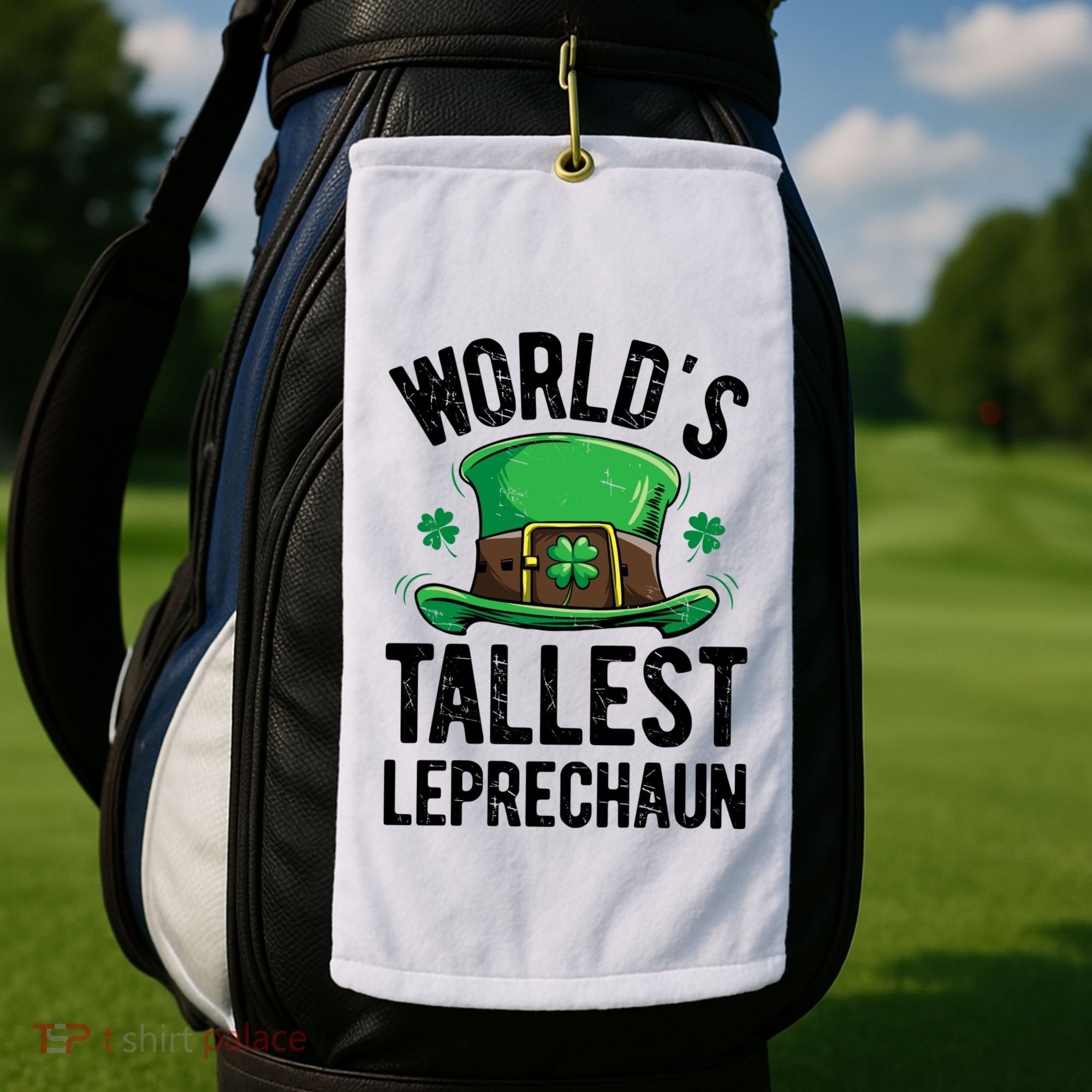 World's Tallest Leprechaun St Patricks Day Funny Gift Meaningful Gift Golf Towel