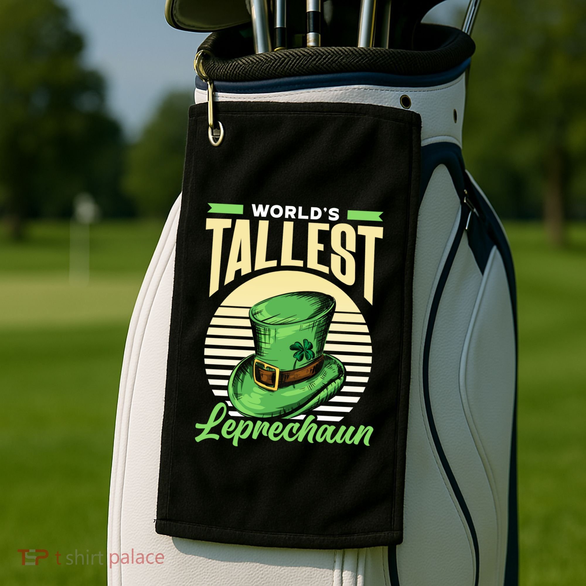 World's Tallest Leprechaun Tall Irish Ireland Gaelic St Gift Golf Towel