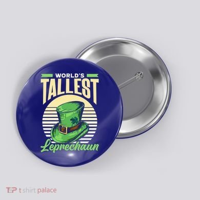 World's Tallest Leprechaun Tall Irish Ireland Gaelic St Gift Button