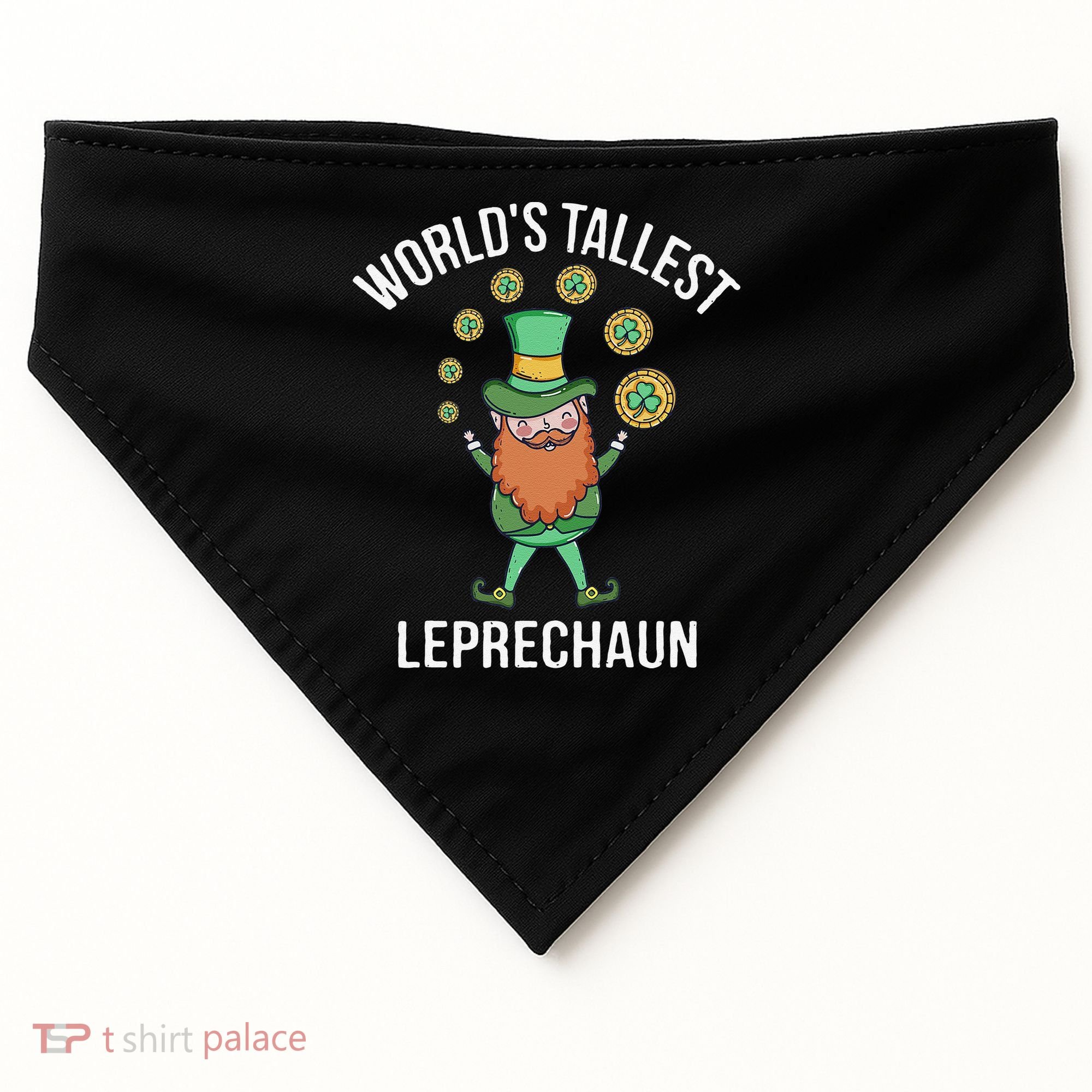 World's Tallest Leprechaun Saint Patrick's Day Gift USA-Made Doggie Bandana