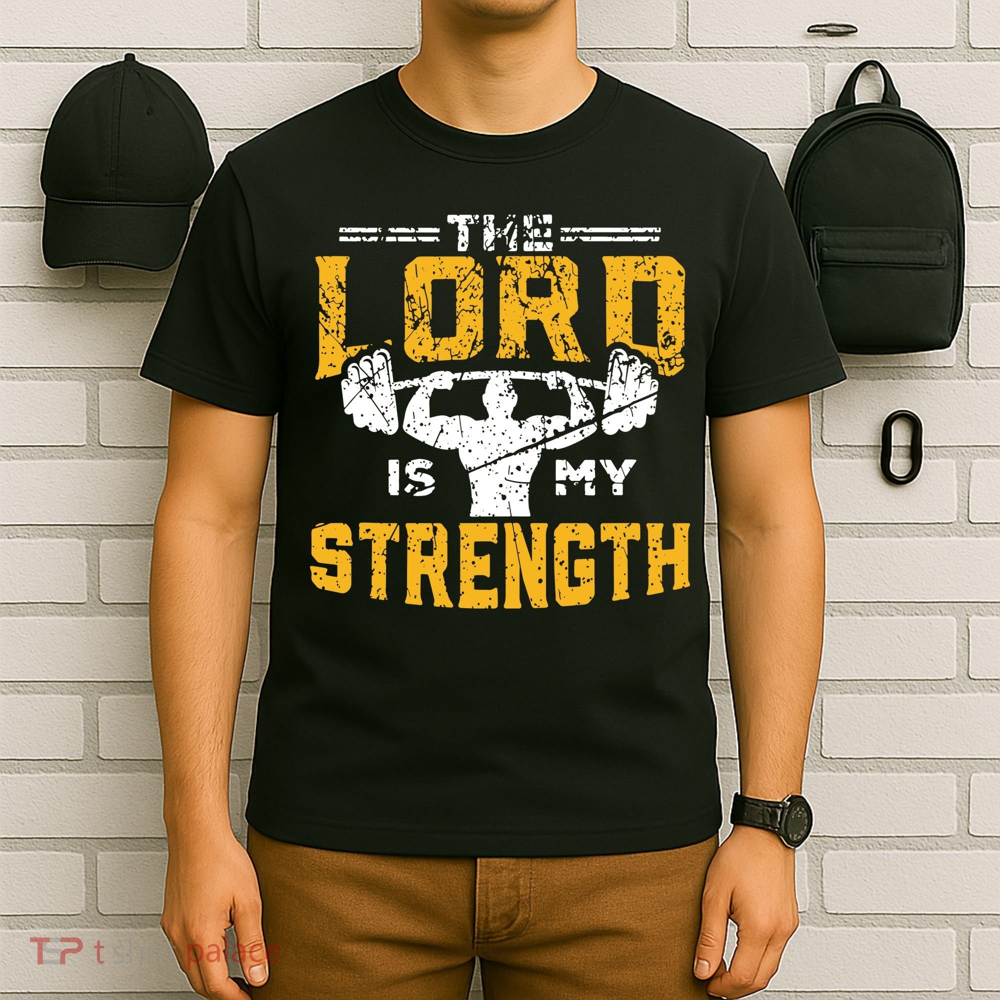 Workout The Lord Is My Strength Funny Christian Gym T-Shirt
