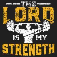 Workout The Lord Is My Strength Funny Christian Gym Beanie thumb 2