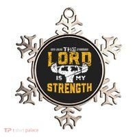 Workout The Lord Is My Strength Funny Christian Gym Ornament thumb 0