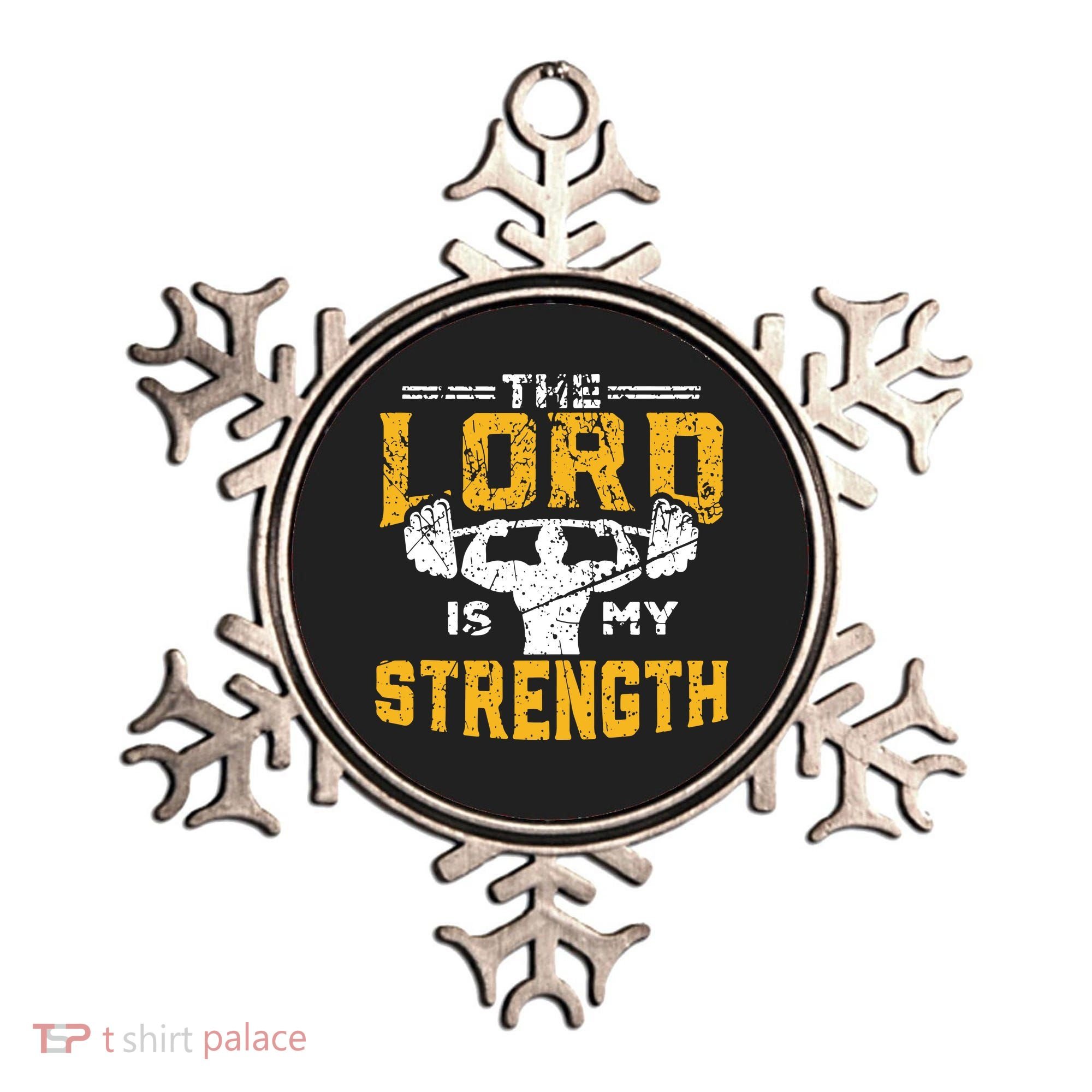 Workout The Lord Is My Strength Funny Christian Gym Ornament
