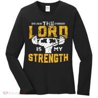 Workout The Lord Is My Strength Funny Christian Gym Women's Long Sleeve Shirt thumb 0