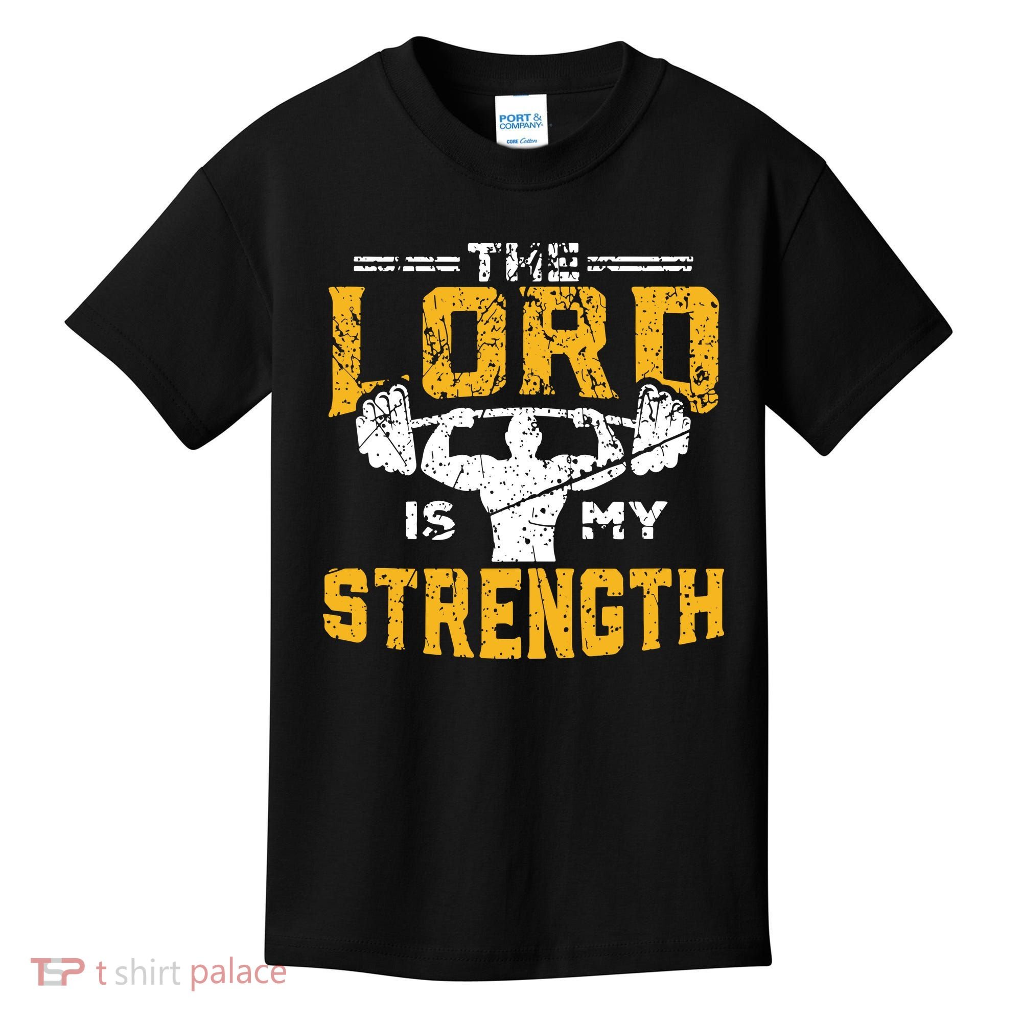 Workout The Lord Is My Strength Funny Christian Gym Kids T-Shirt