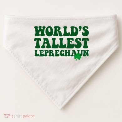 Worlds Tallest Leprechaun St Patricks Clover USA-Made Doggie Bandana