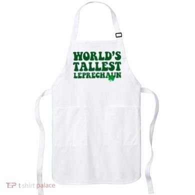 Worlds Tallest Leprechaun St Patricks Clover Apron