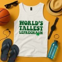 Worlds Tallest Leprechaun St Patricks Clover Tank Top thumb 4