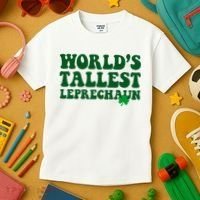 Worlds Tallest Leprechaun St Patricks Clover Kids T-Shirt thumb 3