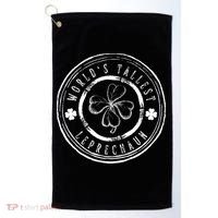 World's Tallest Leprechaun Funny Clovers St Patrick's Day Golf Towel thumb 0