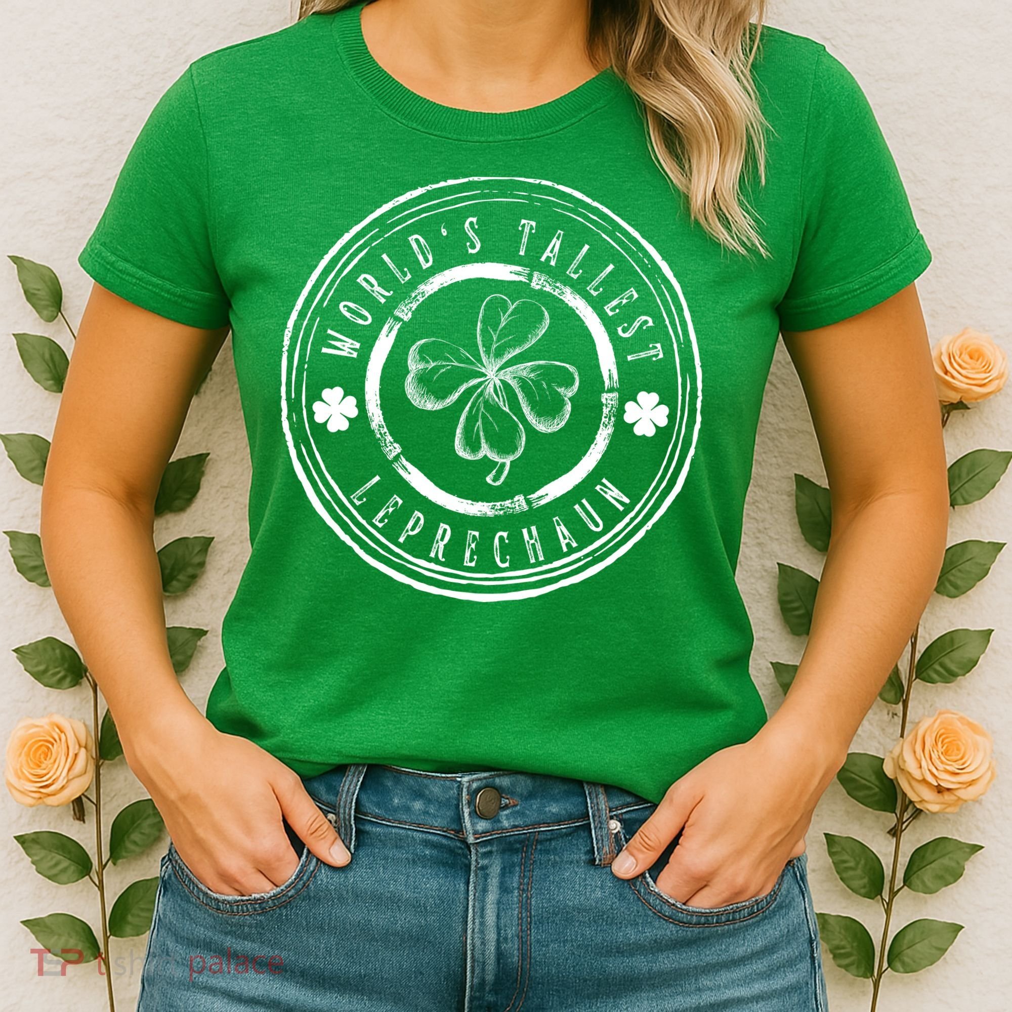 World's Tallest Leprechaun Funny Clovers St Patrick's Day Women's T-Shirt