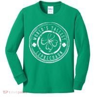World's Tallest Leprechaun Funny Clovers St Patrick's Day Kids Long Sleeve Shirt thumb 0