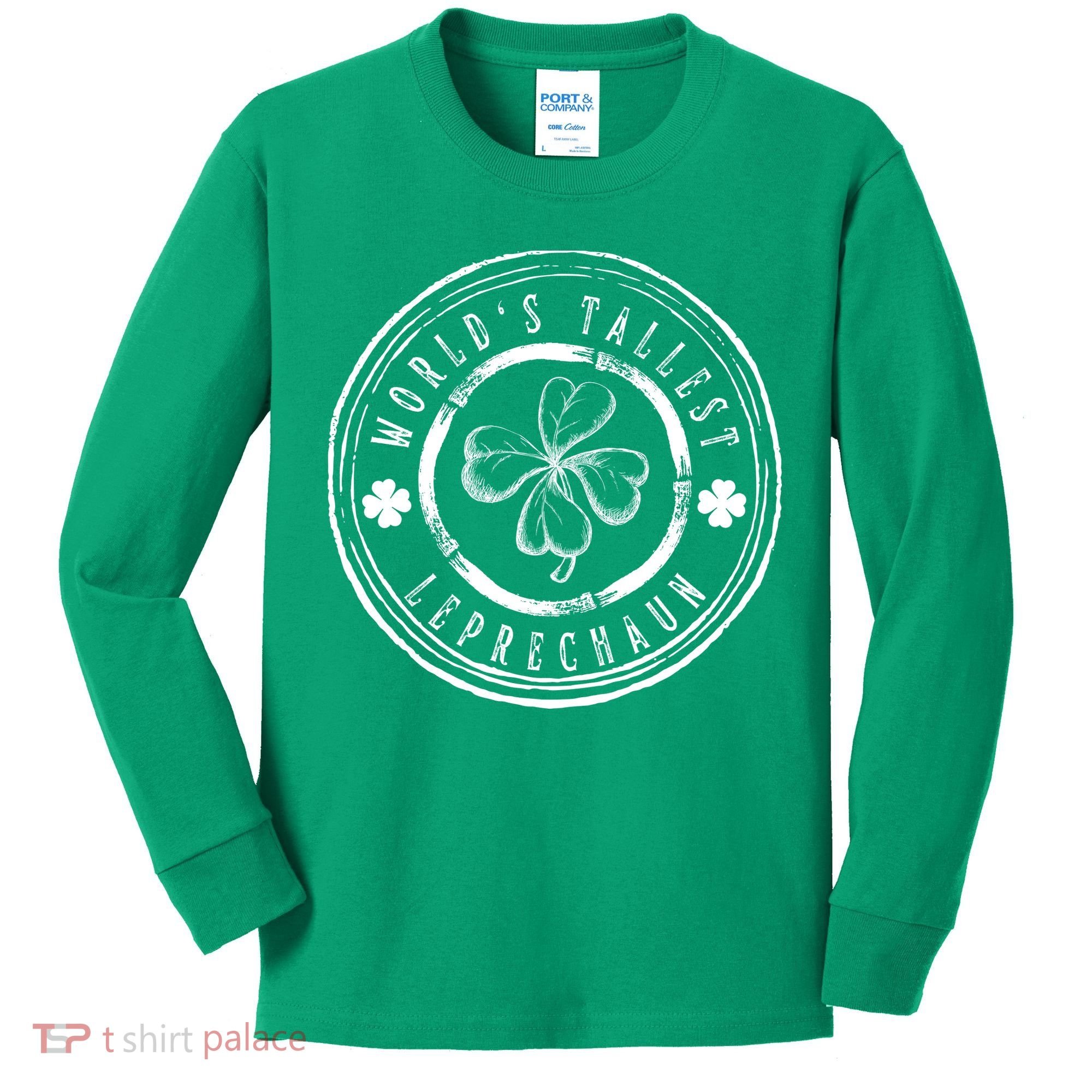 World's Tallest Leprechaun Funny Clovers St Patrick's Day Kids Long Sleeve Shirt