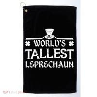 World's Tallest Leprechaun Funny Green St Patricks Day Golf Towel thumb 0