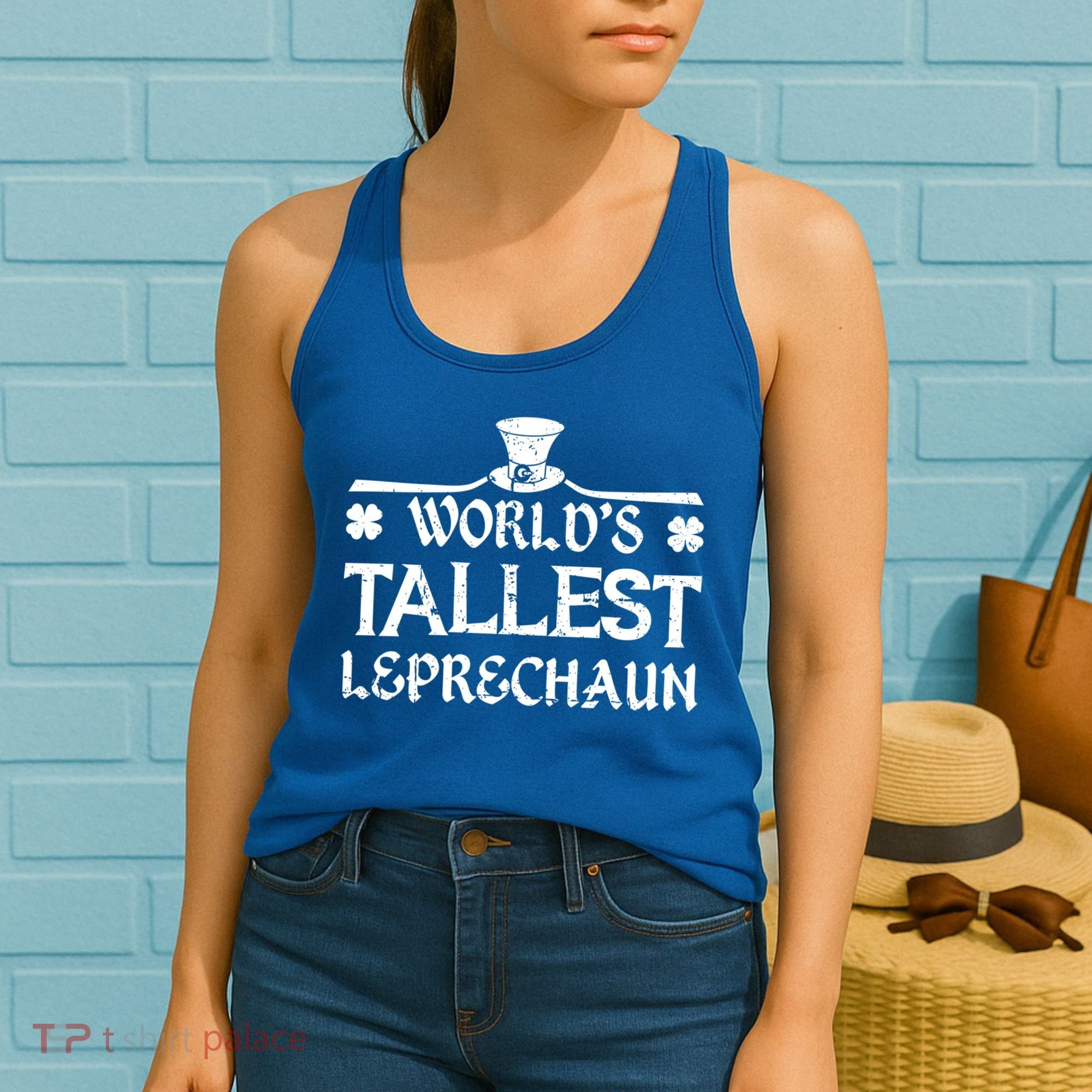 World's Tallest Leprechaun Funny Green St Patricks Day Women's Tank Top